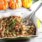 Thanksgiving Pecan Mushroom Stuffing platingsandpairings.com