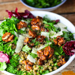 Lentils Radicchio and Walnuts with Honey platingsandpairings.com