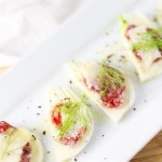 These Fennel & Salami Bites are a perfect holiday appetizer. It only takes 3 ingredients to create these delicious bites! | platingsandpairings.com