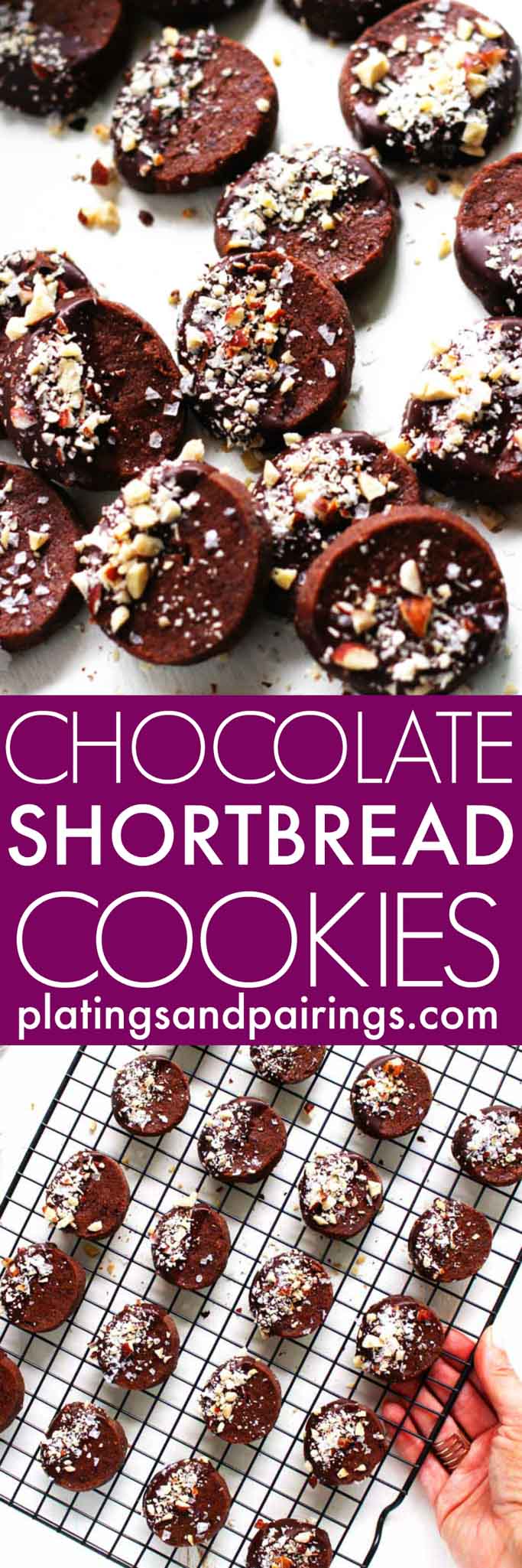 Chocolate Shortbread Cookies with Hazelnuts & Sea Salt Platings