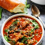 This Hearty Sausage, Kale & Lentil Soup will warm you up and keep you wanting more! | platingsandpairings.com