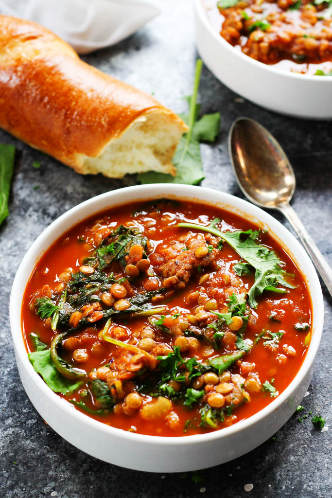 Hearty Sausage, Kale & Lentil Soup Platings & Pairings