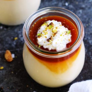 This Butterscotch Bourbon Budino with Salted Caramel is like a pudding cup for grown ups. It's a rich and creamy indulgent treat that's not overly sweet | platingsandpairings.com