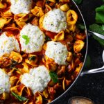 This 20-Minute Tortellini Skillet Lasagna with Sausage & Kale makes it easy to have a delicious and nutritious Italian dinner on the table in a hurry, even on a weeknight. | platingsandpairings.com
