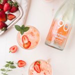 This Strawberry Sauvignon Blanc Cocktail combines wine, vodka, fresh strawberries & soda water for a thirst quenching cocktail that’s perfect for summer!