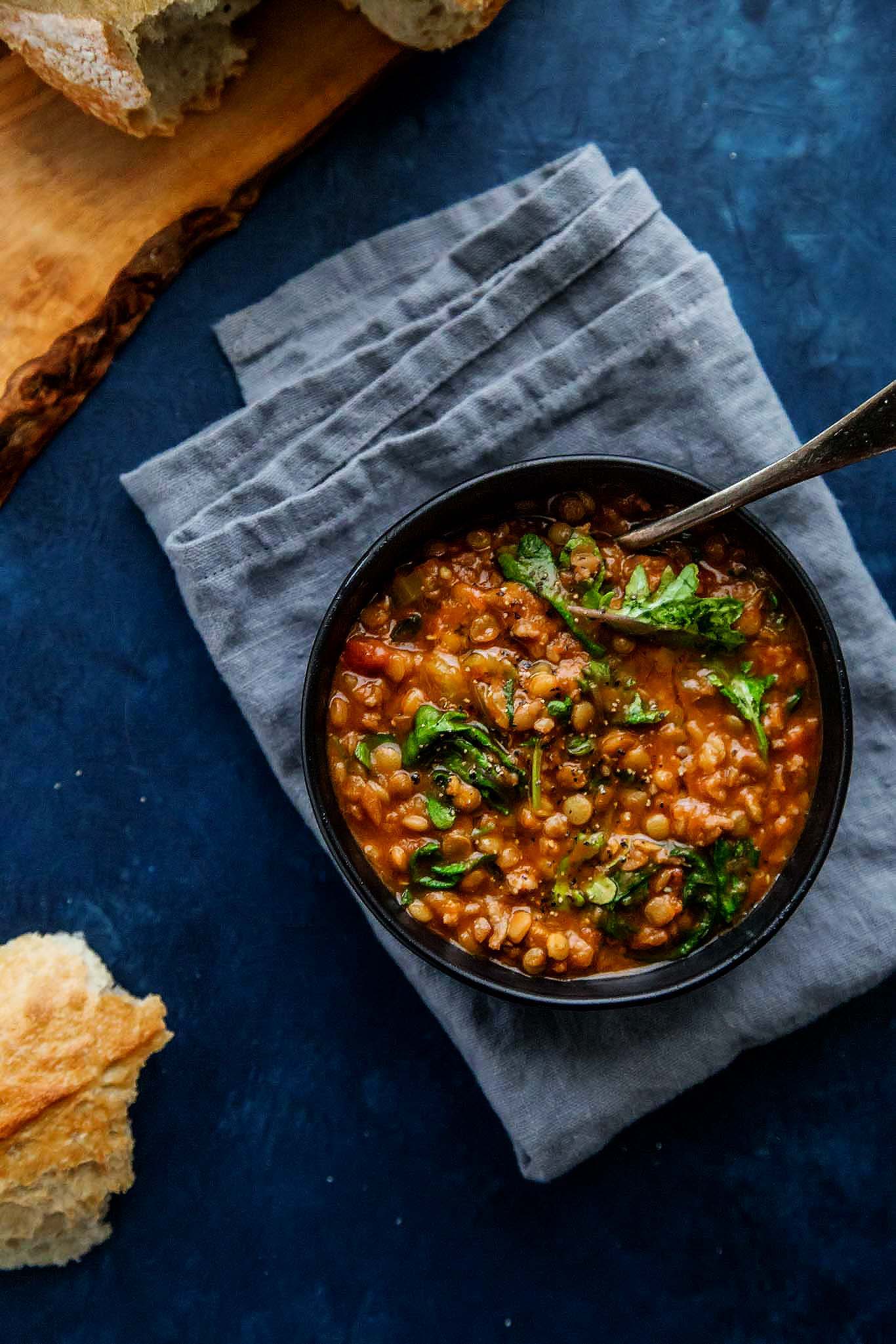 Instant Pot Lentil Soup with Sausage & Kale comes together quickly with the help of your electric pressure cooker. It's a hearty soup that's perfect for chilly days.