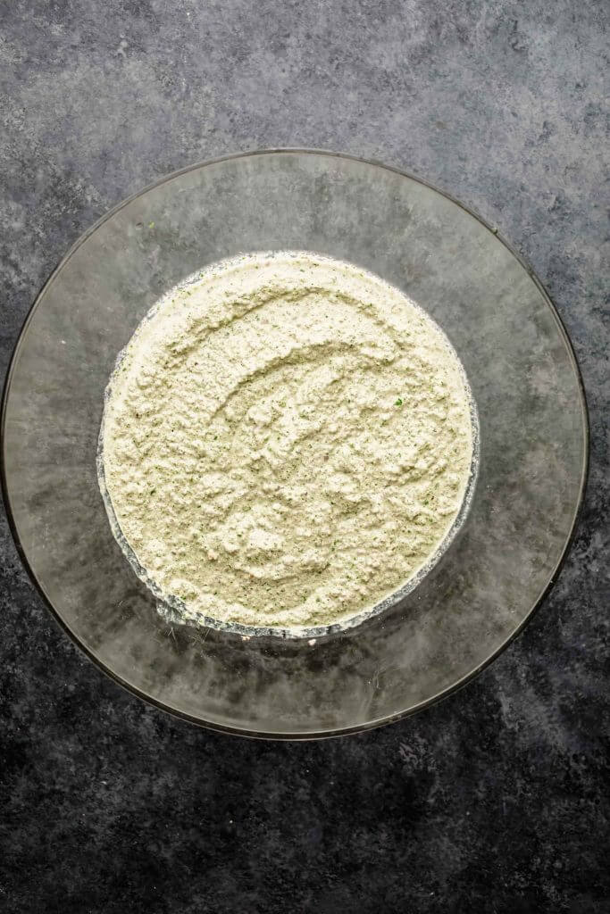 Blended pate mix in bowl.