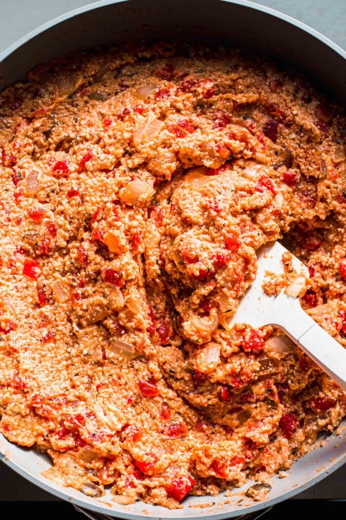 Squash mixture in skillet.