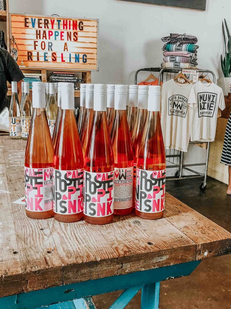 Bottles of Rose at Municipal Winemakers.