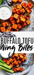 These Baked Buffalo Tofu Bites make a perfect appetizer for game day or tailgating. These vegetarian buffalo wings can also be made vegan with some simple substitutions. 