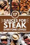 Collage of steak sauces with text overlay.