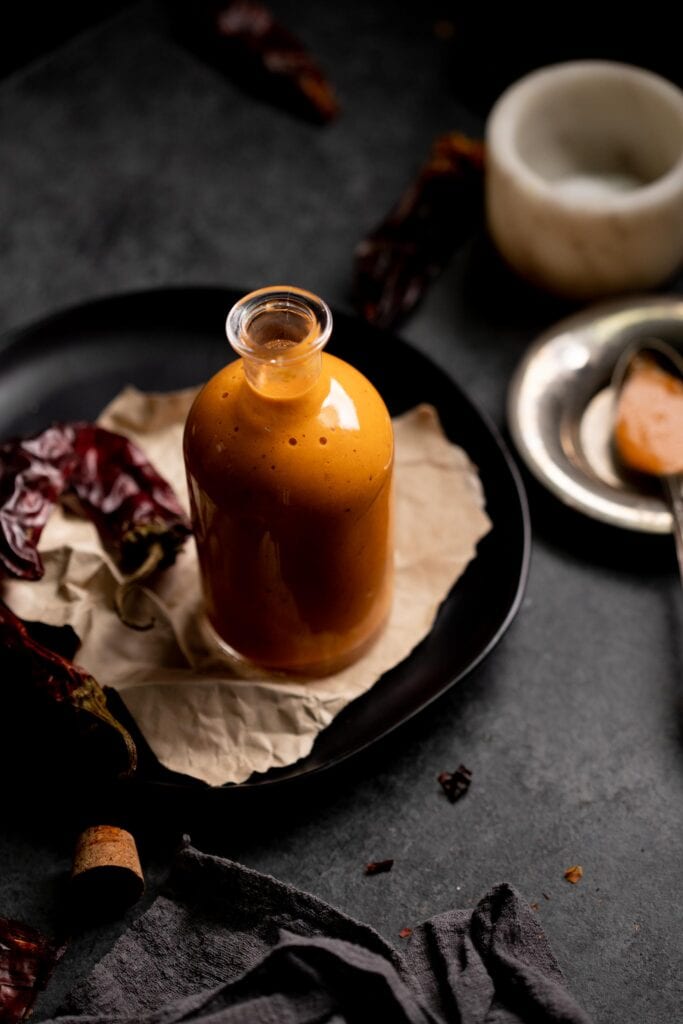 Salsa taquera in small glass jar.