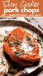 Juicy Crock Pot Pork Chops Recipe pin.