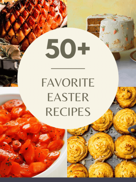 Collage of Easter recipes with text overlay.