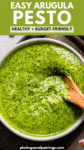 Arugula pesto pinterest image.