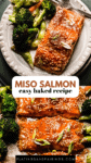 Baked miso salmon recipe pinterest image.