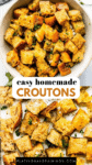 Homemade croutons pinterest image.