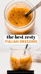 Homemade zesty italian dressing pinterest image.