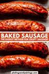 OVEN BAKED SAUSAGES PINTEREST IMAGE.
