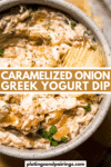 Greek yogurt onion dip pinterest image.