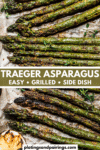 Traeger grilled asparagus pinterest image.