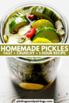 Homemade quick pickles pinterest image.