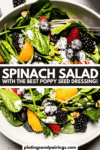 Strawberry spinach salad with poppy seed dressing pinterest image.