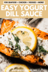 Yogurt dill sauce pinterest image.