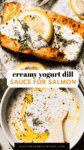 Yogurt dill sauce for salmon pin.