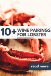 Lobster on counter with text overlay "best wine with lobster".