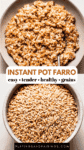 Instant pot farro pinterest image.