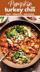 Easy Pumpkin Turkey Chili pin.