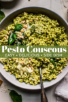 Pesto couscous pinterest image.