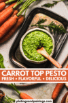 Carrot top pesto pinterest image.