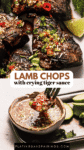 Lamb chops with crying tiger sauce pinterest image.