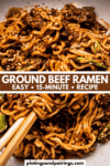 Ground beef ramen pinterest image.