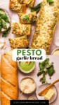 Pesto garlic bread pinterest image.