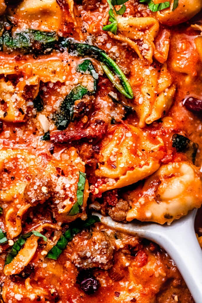 Overhead close up of marry me tortellini.