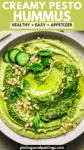 Pesto hummus pinterest image.