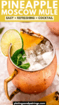Pineapple moscow mule cocktail pinterest image.