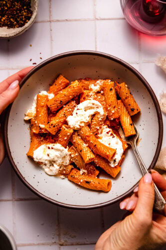 Smoky Tomato Pasta with Burrata