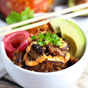 Pork Kimchi Bowls platingsandpairings.com