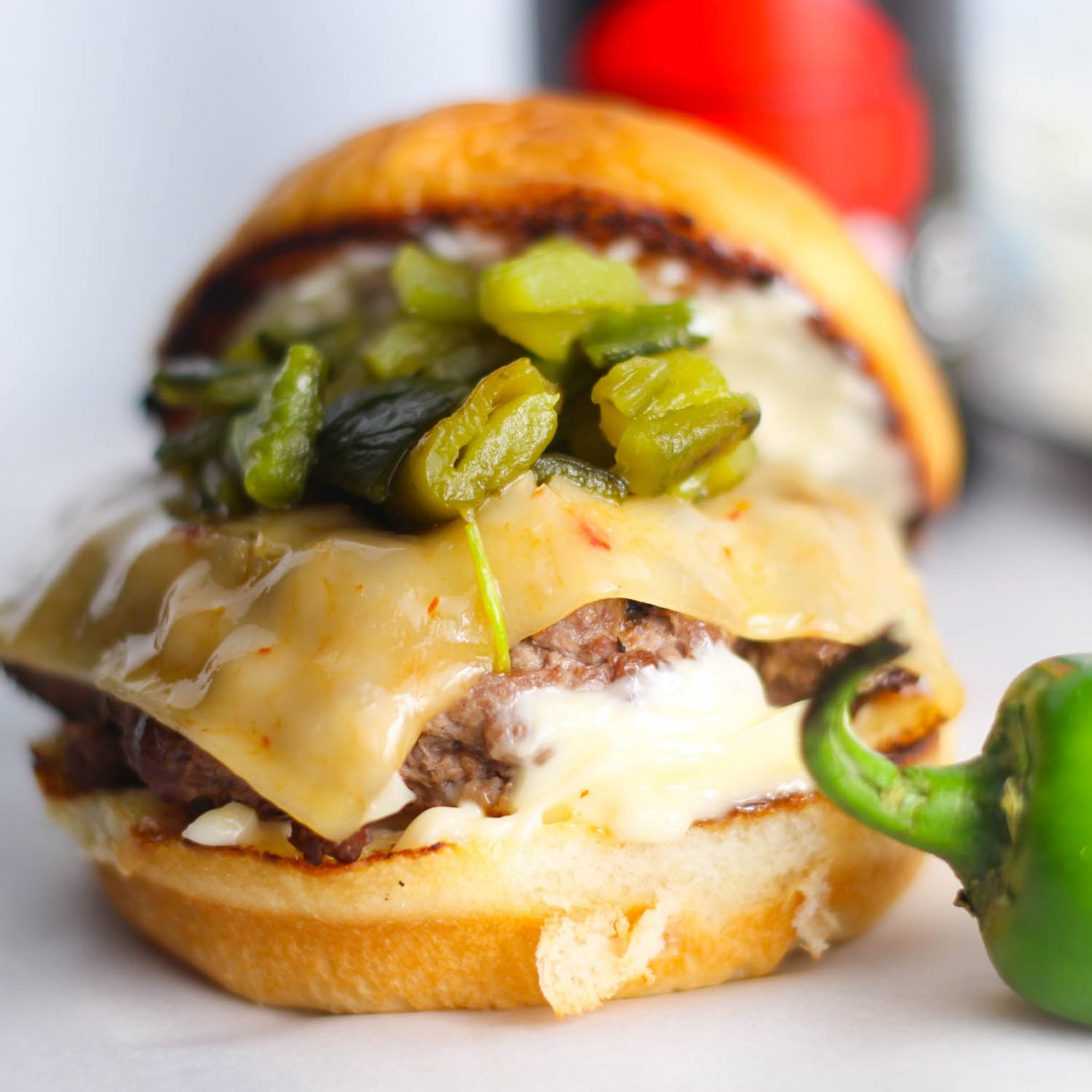 Green Chile Cheeseburger Recipe Platings + Pairings