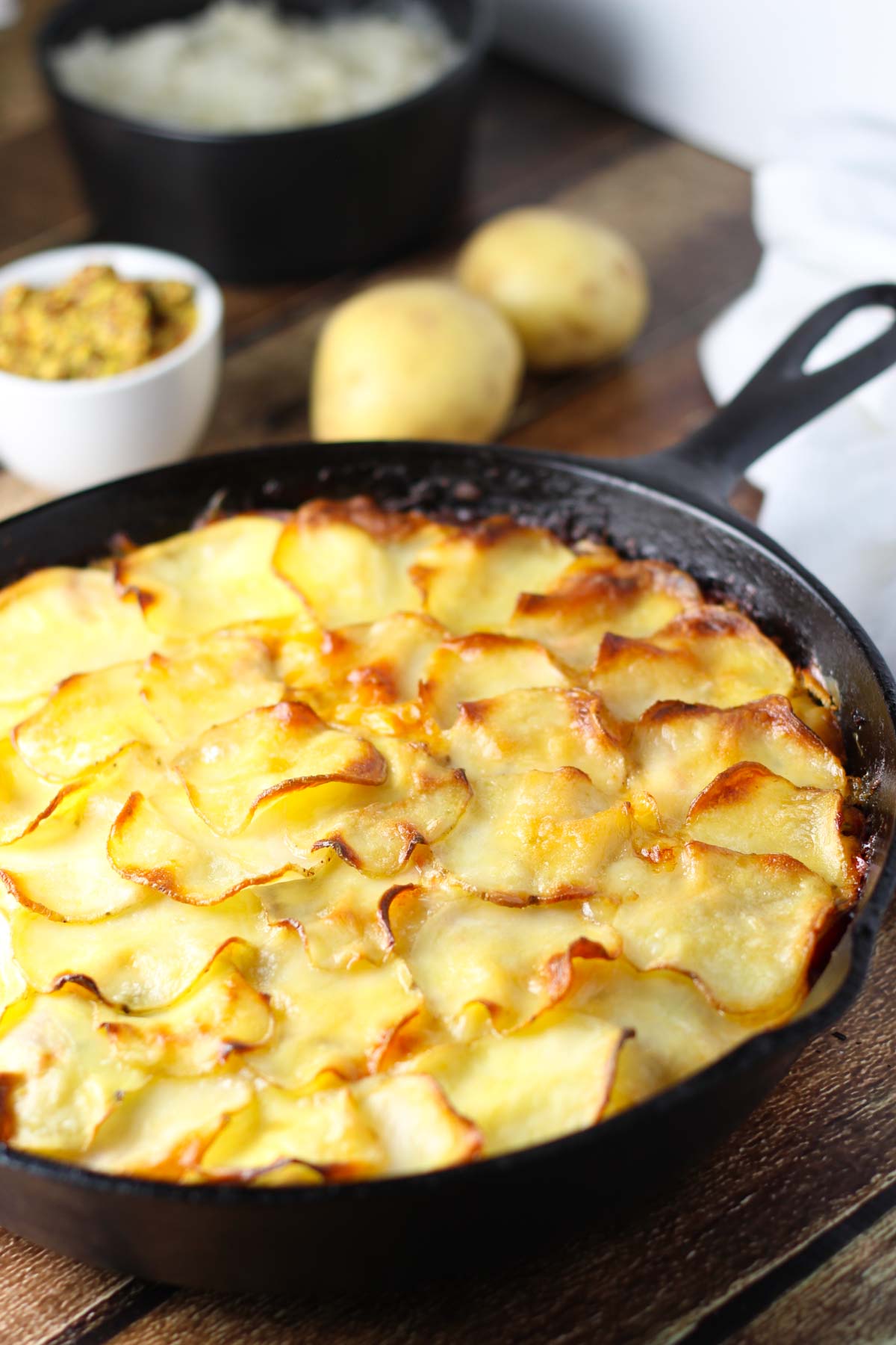 Sausage Sauerkraut Oktoberfest Skillet Bake | platingsandpairings.com