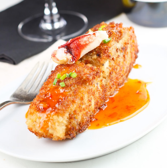 Crab Encrusted Halibut with Chili Cream Sauce | platingsandpairings.com