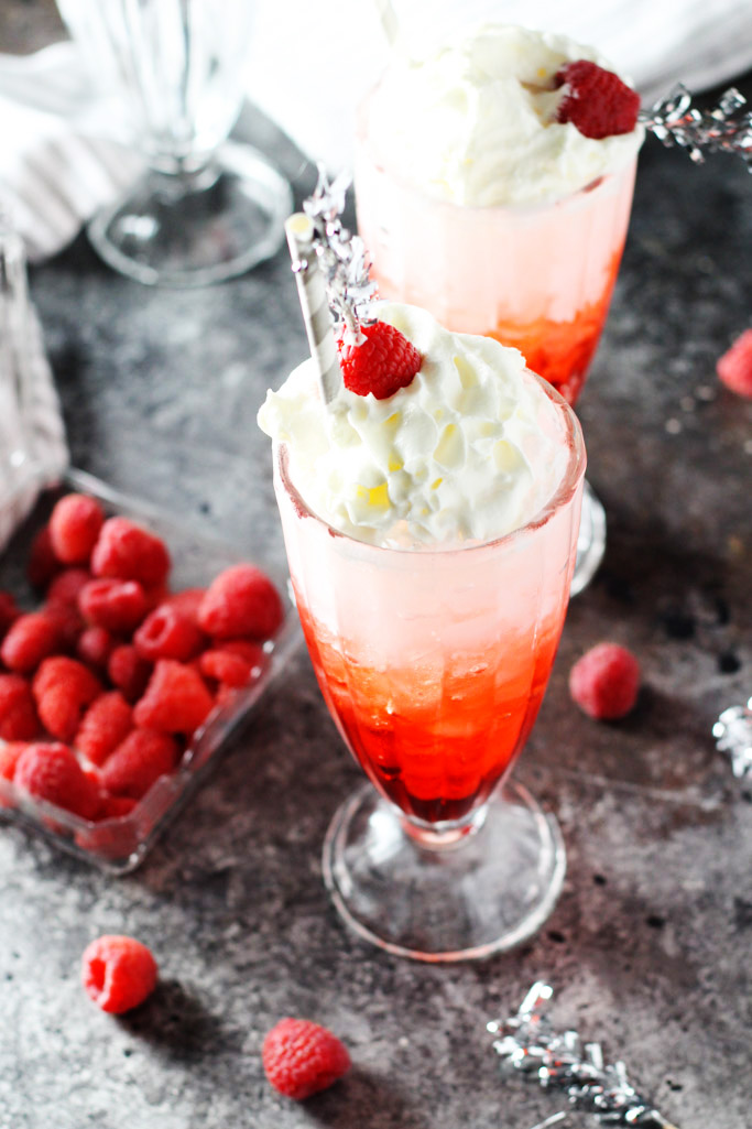 These Raspberry Cream Italian Sodas are DELICIOUS and easy to make with just three simple ingredients | platingsandpairings.com