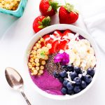 This Blueberry Yogurt Smoothie Bowl is the perfect way to start your day or refresh after a long workout | platingsandpairings.com