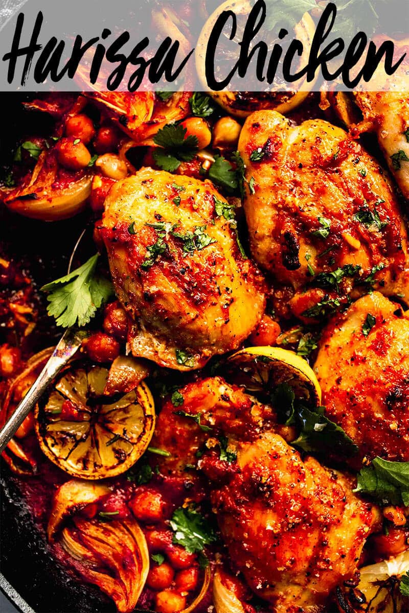 Harissa Chicken with Chickpeas (One Skillet Recipe) Platings + Pairings