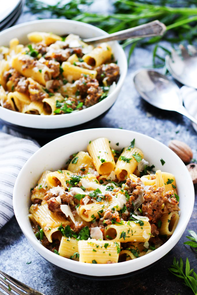 White Bolognese Meat Sauce Platings + Pairings