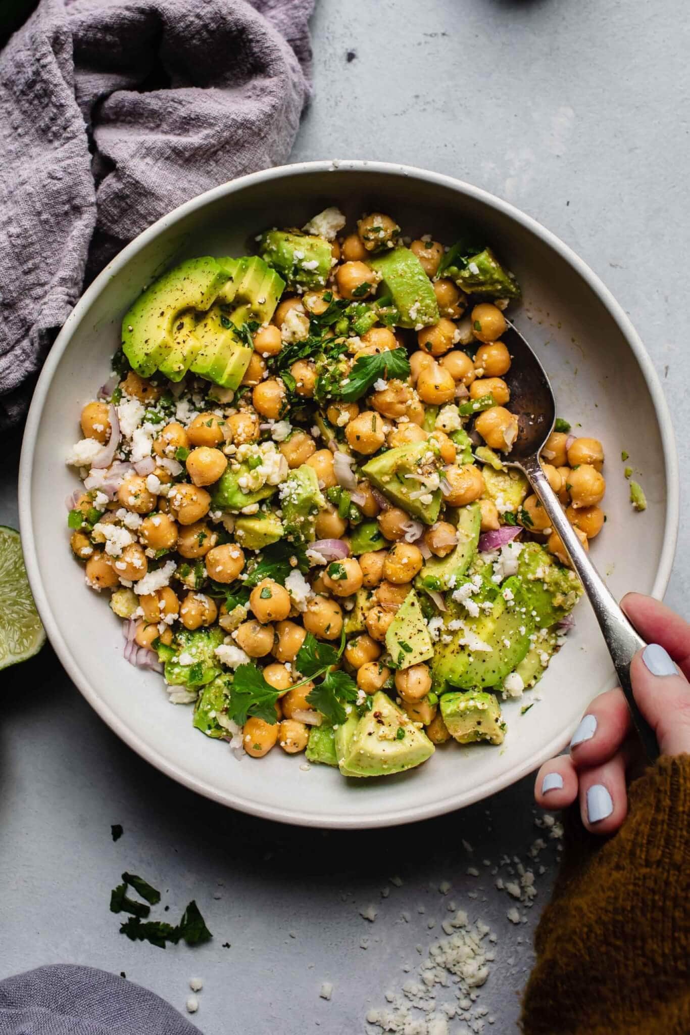 Chickpeas and Avocado Salad (Easy Make Ahead Salad) - Platings + Pairings